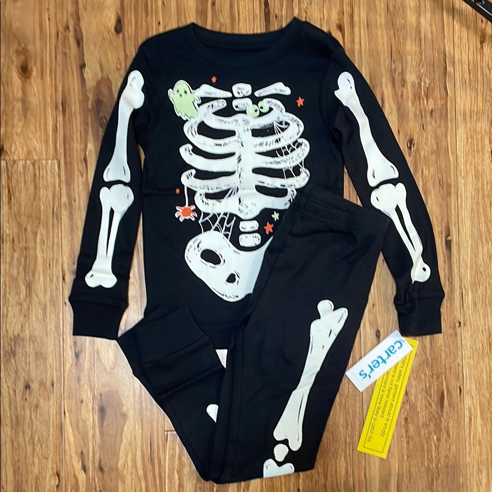Carters Black Skeleton Pajama Set